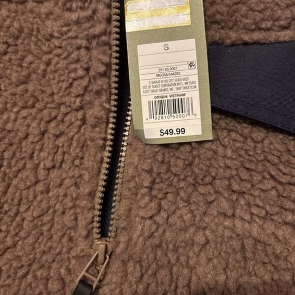 New Goodfellow Ladies Brown Sherpa Jacket Size Small NWT - Picture 5 of 7